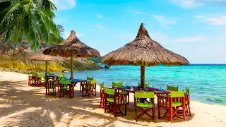 Bossa Nova: Outdoor Seaside Cafe Ambience ☕ Cafe Jazz Music, Ocean Wave Sounds for Deep Sleep, Relax