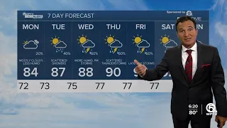 WPTV First Alert Weather Forecast for evening of Oct. 8, 2023