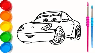 Drawing Sally Carrera from Cars Cartoon Step by step for Beginners