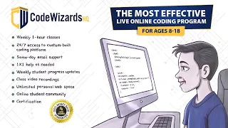 CodeWizardsHQ | Live, Online Coding Classes for Kids |  Ages 8-18 (Short, Captions)