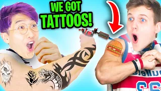 LANKYBOX Goes NOOB vs PRO vs HACKER In INK INC.?! (GOT A FOXY TATTOO!?)