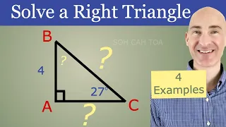 Solve a Right Triangle by Finding Missing Sides and Angles