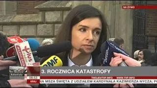 Marta Kaczyńska w 3. rocznicę katastrofy smoleńskiej (TVP Info, 10.04.2013)