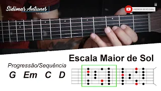 SIGA AS BOLINHAS E IMPROVISE SEU SOLO - Você vai adorar tocar essa escala - BACKING TRACK   G Em C D