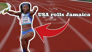 Team USA SHOCKS Jamaica in the 4x100m