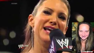 WWE Raw 7/28/14 Stephanie McMahon vs Brie Bella at SUMMERSLAM