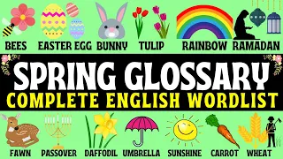 Spring English Vocabulary | Animals | Weather & Events | Flowers | English Speaking Practice  🐰 💐 ✅