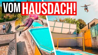 Salto in SEHR FLACHEN Pool?! | & IRRER Sprung in die URBANE Rutsche! | Parkour in Wien 🇦🇹