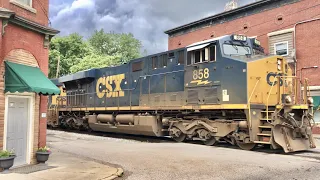 Street Running Coal Train In The Middle Of The Street, Williamstown West Virginia Street Runner! CSX