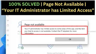 ✅2024 FIX "Page Not Available" Your IT Administrator has Limited Access to Some Areas of this App