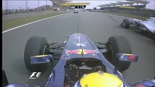 Mark Webber onboard overtake on Sergio Perez Chinese GP 2011