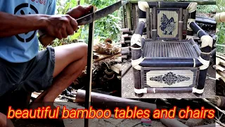 How to make beautiful tables and chairs from bamboo