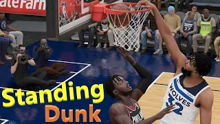 How do you do a standing dunk in NBA 2k23?