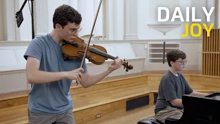 Brahms' 21 Hungarian Dances for Violin and Piano, No. 1 performed by Jacob & Ezra Lewis! | Daily Joy