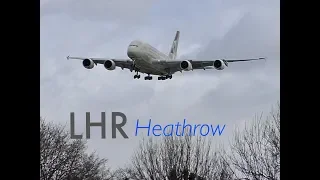 *Windy Arrivals Compilation - Storm Gareth* London Heathrow Incl.A380s, Go Around..(13/03/19)