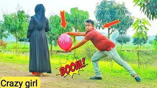 new Balloon Blast Prank on Cute Girls || Crazy reaction 😱😱 Part-11 by Razu prank tv