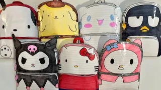 [🍎paperdiy🍎] Sanrio Schoolbag 7 Compilation 🔇ASMR 산리오 스쿨백 7가지 모음집