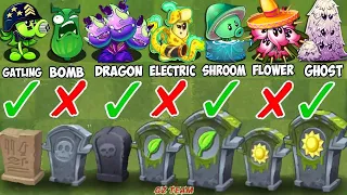 Every Plants *3 Power Up vs Team Gravestones - Who Will Win? - PvZ 2 Challenge