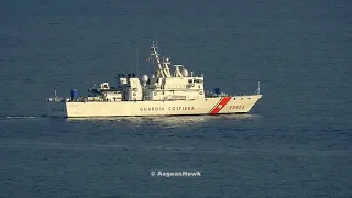 Italian Coast Guard CP-904 M. Fiorillo patrolling off coast Chios island.