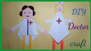DIY Doctor  Day Craft | how to make paper Doctor and Nurse  | TLM for helper day