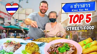 TOP 5 THAI STREET FOOD in KHAOSAN ROAD 🇹🇭 (Non Touristy)
