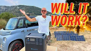 Solar charging Citroen Ami in La Turbie with Bluetti AC200max 🇫🇷