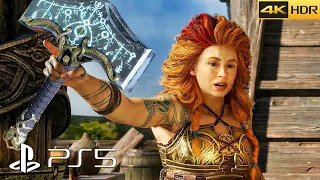 Thor's Daughter Thrud Gets His Hammer SECRET ENDING - God Of War Ragnarok 2022 [PS5 4K HDR]