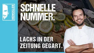 Schnelles Lachsfilet in der Zeitung gegart von Steffen Henssler