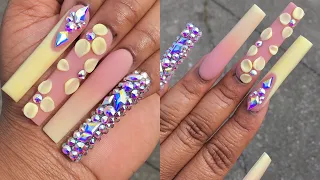 PASTEL YELLOW NAILS 🌼 3D FLOWERS✨+ Q&A PT 2 |ACRYLIC NAIL TUTORIAL