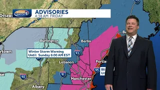 Video: Winter Storm Warning, Blizzard Warning Issued for parts of NH ahead of Saturday's storm