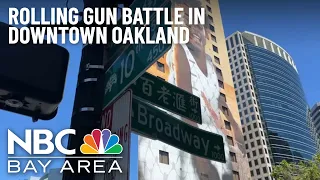 Rolling gun battle on streets of downtown Oakland