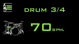 70 BPM - 3/4 DRUM TRACK - ROCK