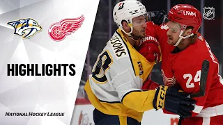 Predators @ Red Wings 2/23/21 | NHL Highlights
