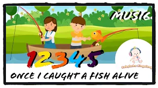 12345 Once I Caught A Fish Alive Music - Learn Numbers 1 to 10 for Children