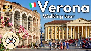 Verona, Italy ✅ Veneto 4K "WALKING TOUR" | Walking tour with subtitles! - Romeo and Juliet - ASMR