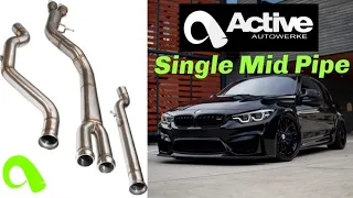 Active Autowerke Single Mid Pipe Install + Exhaust Clips! (No More Rasp) BMW M3 M4