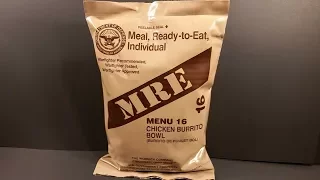 2017 MRE Chicken Burrito Bowl Meal Ready to Eat Review US Ration Taste Test