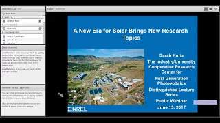 Sarah Kurtz, "A New Era for Solar Brings New Research Topics"