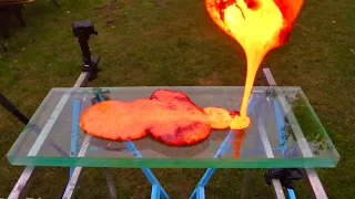 EXPERIMENT: LAVA vs THICK BULLETPROOF GLASS!