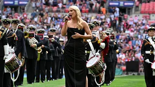Lizzie Jones MBE sings Abide with me at Rugby challenge cup final - Wembley 2023