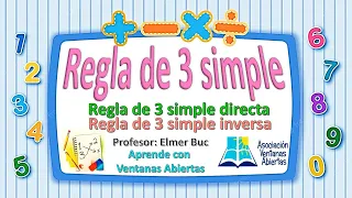 REGLA DE 3 SIMPLE :DIRECTA E INVERSA.SEXTO PRIMARIA