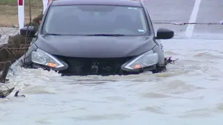 Heavy downpours cause dangerous high water conditions, roads closed because of flooding