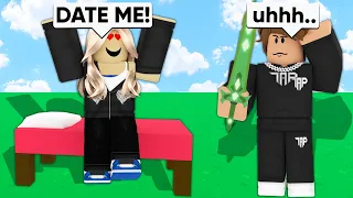 GIRL Tries to DATE Me, So I 1v1'd Her.. (Roblox Bedwars)