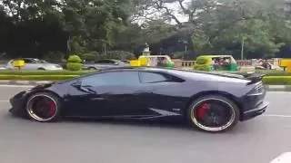 SUPERCARS BANGALORE - BLACK LAMBORGHINI HURACAN W/T NOVITEC TORADO WING!(JULY 2016)