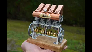 Moteur Stirling 4 cylindres en ligne - 4 in line Stirling engine