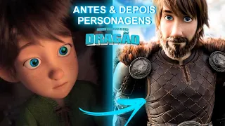 ANTES e DEPOIS! Personagens de Como Treinar o seu Dragão