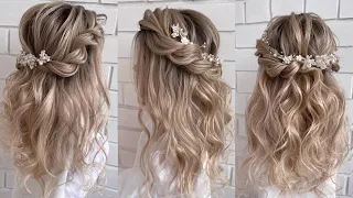 Wedding hairstyle. How to do half up half down hairstyle