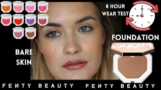 FENTY CREAM BLUSH AND BRONZER ON BARE SKIN AND FOUNDATION | 8 HOUR WEAR TEST | FUEGO FLUSH MACCHIATO