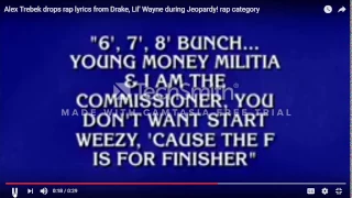 Alex Trebek Rapping Drake's lyrics on Jeopardy.(My Reaction)😂😂