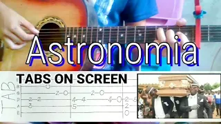 Astronomia - guitar [TABS ON SCREEN] Coffin dance meme song tutorial